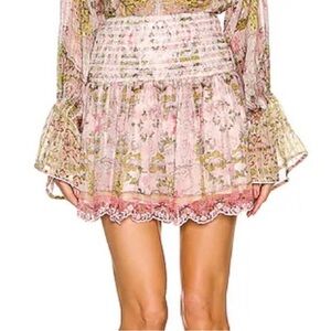 Hemant & Nandita Maya Mini Skirt in Pink & Lime Size M NWT